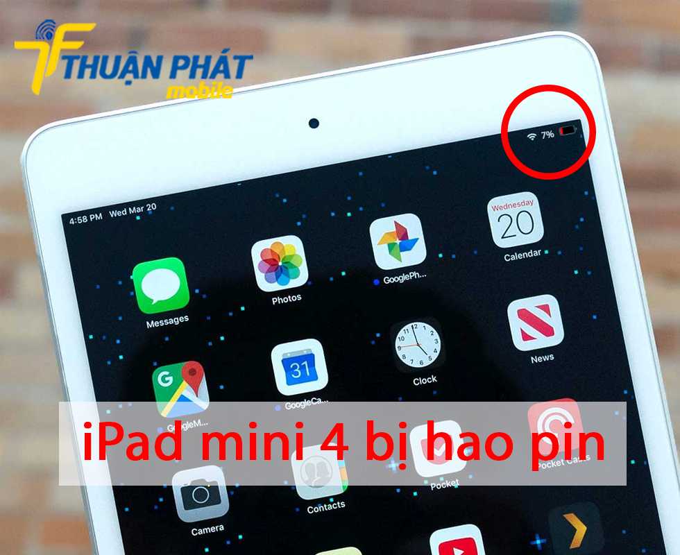 iPad mini 4 bị hao pin