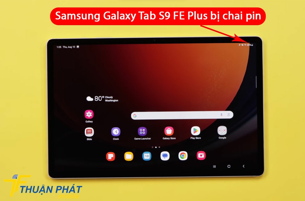 Samsung Galaxy Tab S9 FE Plus bị chai pin