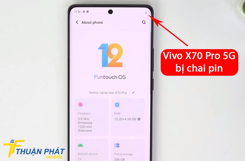 Vivo X70 Pro 5G bị chai pin