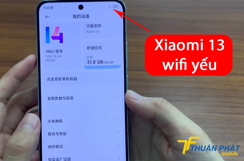 Xiaomi 13 wifi yếu