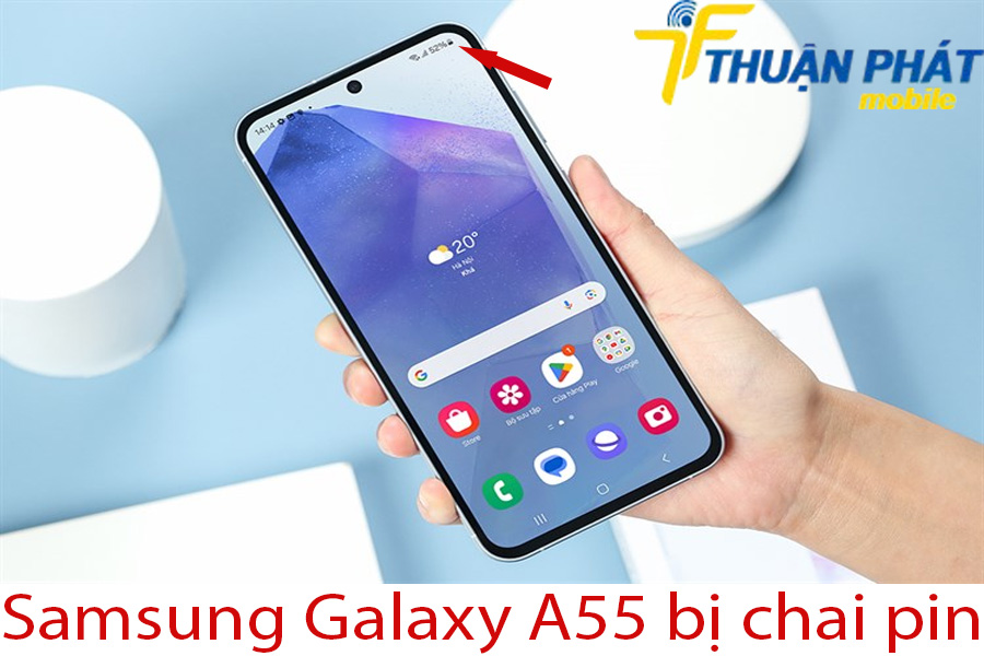 Samsung Galaxy A55 bị chai pin