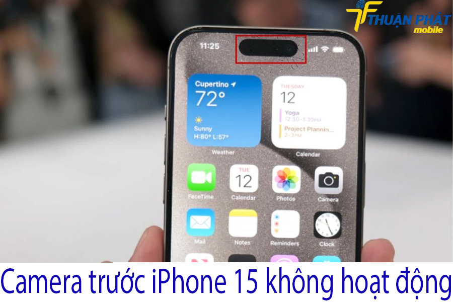 Camera trước iPhone 15 không hoạt động