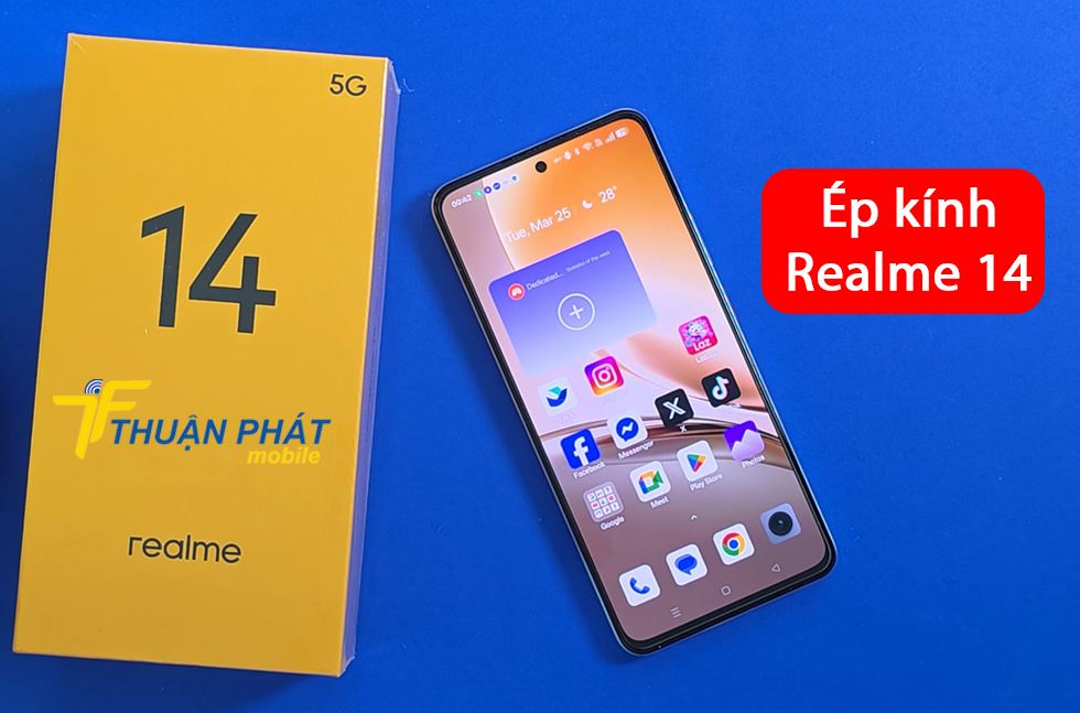Ép kính Realme 14