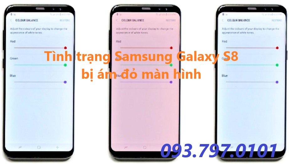 Xử lý lỗi Samsung Galaxy S8 bị ám đỏ màn hình 