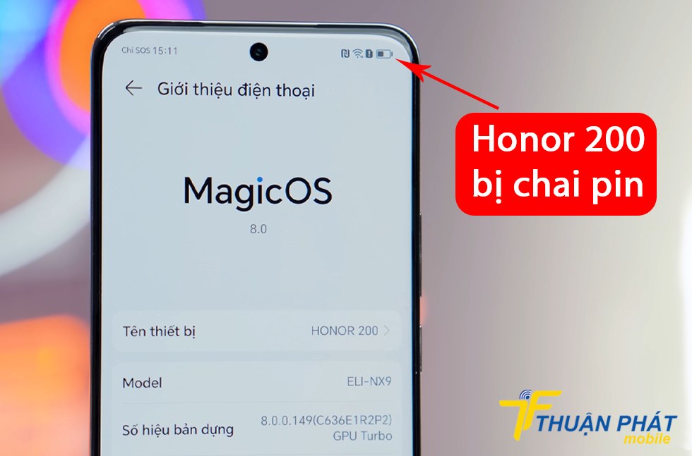 Honor 200 bị chai pin