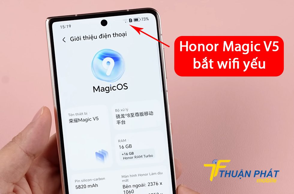 Honor Magic V5 bắt wifi yếu