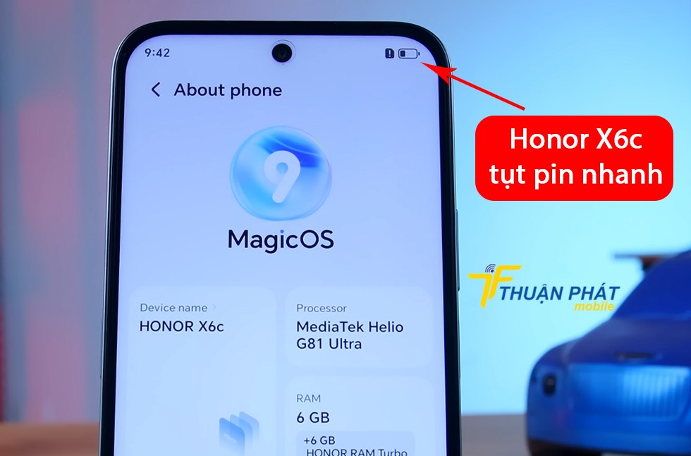 Honor X6c tụt pin nhanh