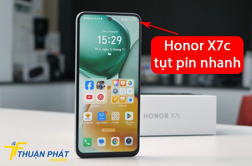 Honor X7c tụt pin nhanh