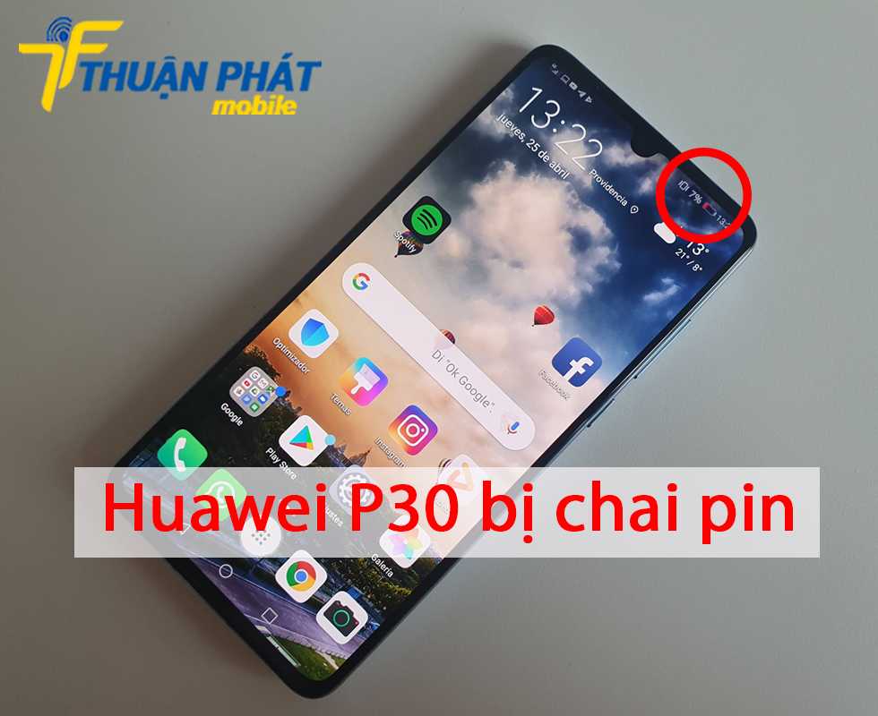 Huawei P30 bị chai pin
