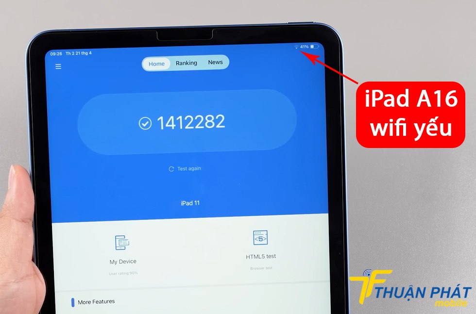 iPad A16 wifi yếu