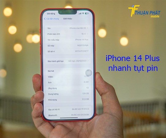 iPhone 14 Plus nhanh tụt pin