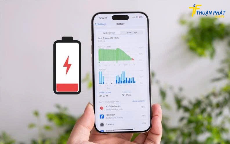 iPhone 15 Plus hết pin nhanh