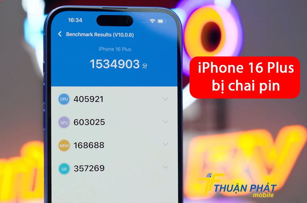 iPhone 16 Plus bị chai pin