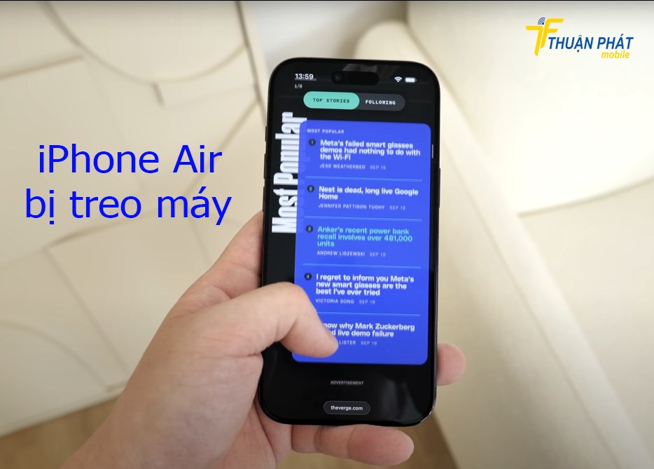 iPhone Air bị treo máy iPhone Air bị treo máy