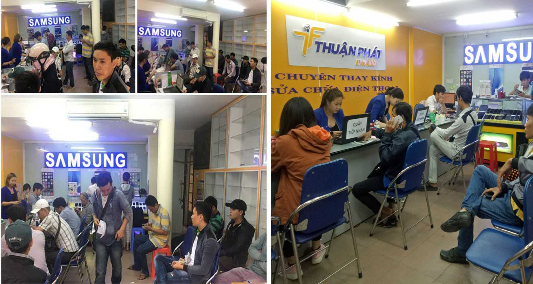Khách hàng thay màn hình Samaung tại Thuận Phát Mobile