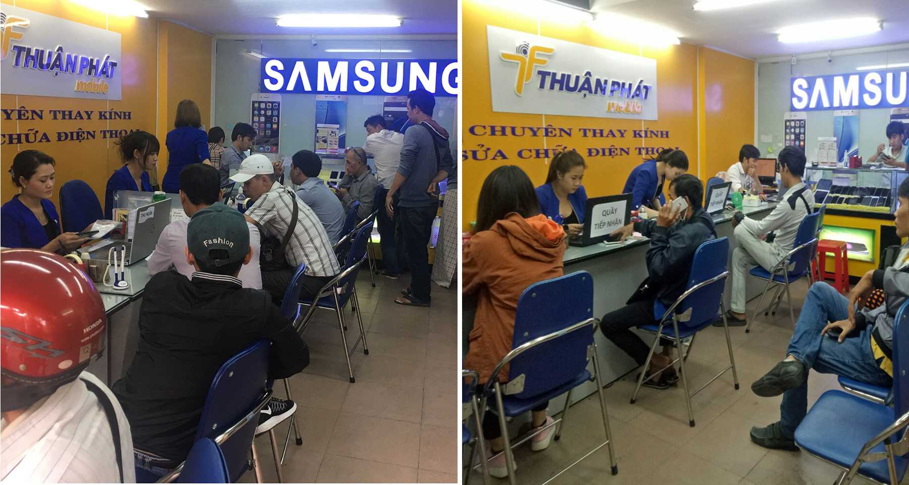 Khách hàng thay mặt kính Samsung tại Thuận Phát Mobile