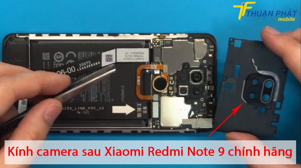 Kính camera sau Xiaomi Redmi Note 9 chính hãng