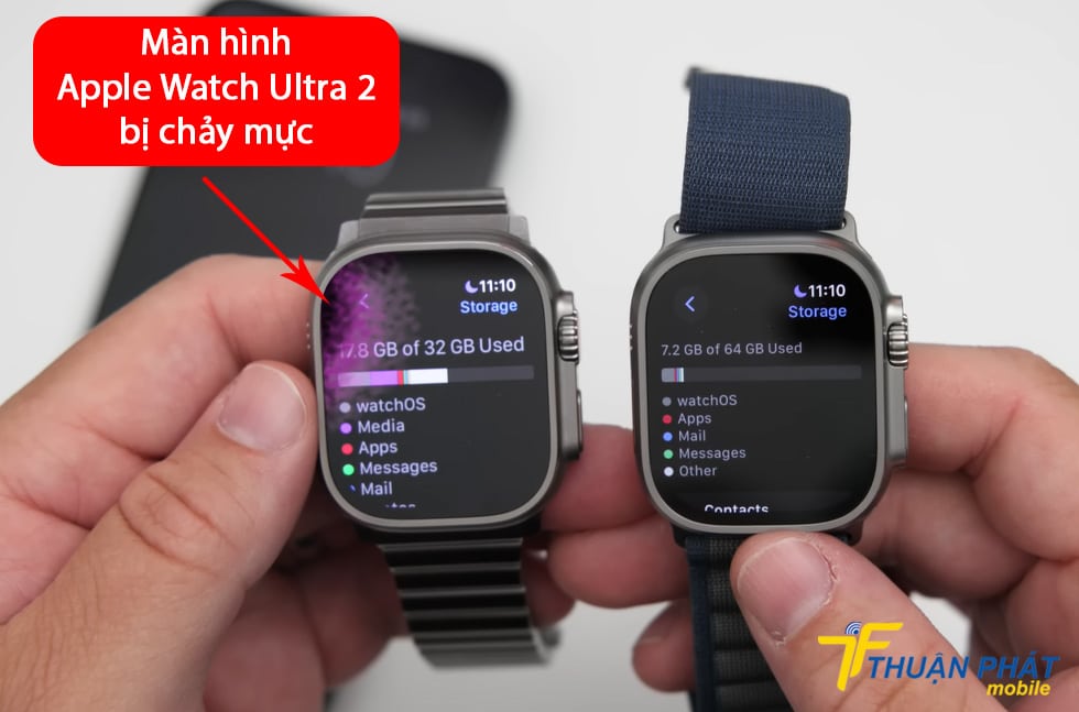 Màn hình Apple Watch Ultra 2 bị chảy mực