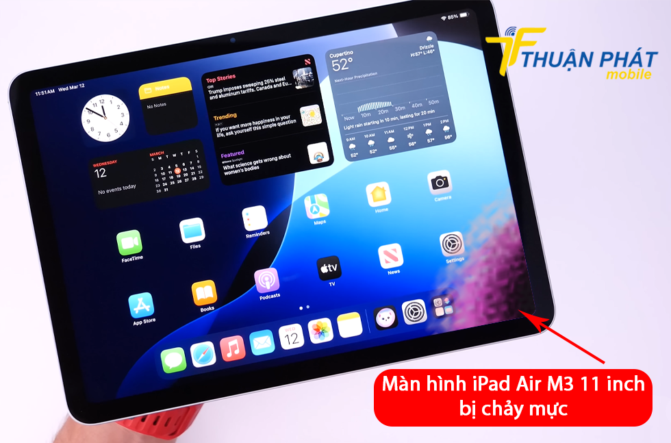 Màn hình iPad Air M3 11 inch bị chảy mực