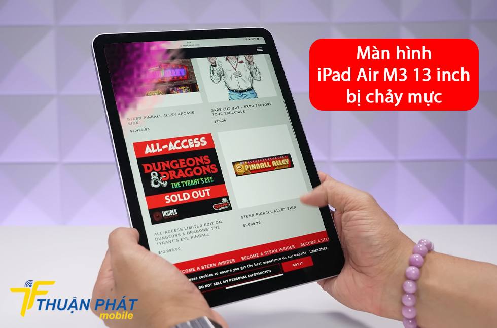 Màn hình iPad Air M3 13 inch bị chảy mực