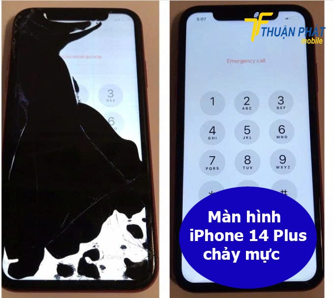 Màn hình iPhone 14 Plus chảy mực Màn hình iPhone 14 Plus chảy mực