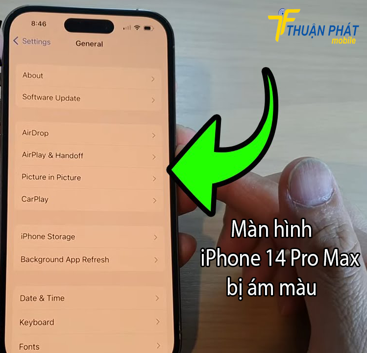 Màn hình iPhone 14 Pro Max bị ám màu Màn hình iPhone 14 Pro Max bị ám màu