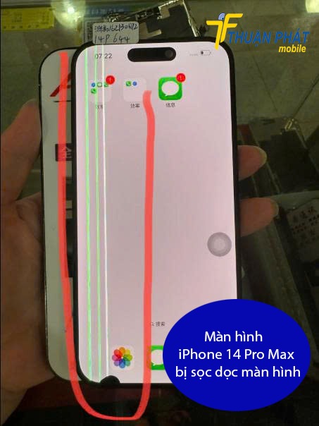 Màn hình iPhone 14 Pro Max bị sọc dọc Màn hình iPhone 14 Pro Max bị sọc dọc