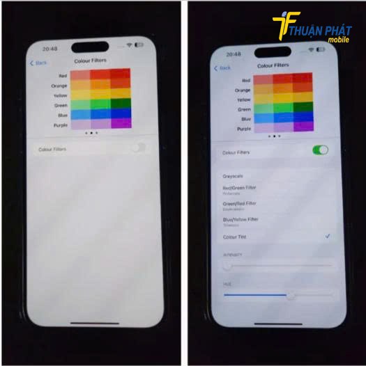 Màn hình iPhone 15 Pro ám màu