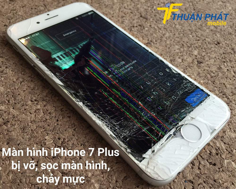 Màn hình iPhone 7 Plus bị vỡ, sọc màn hình, chảy mực