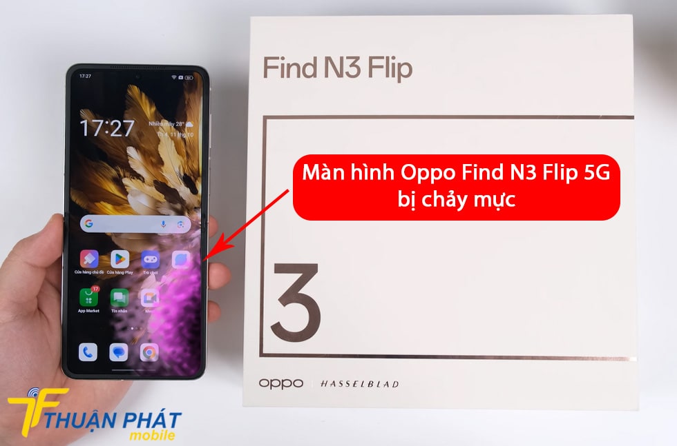 Màn hình Oppo Find N3 Flip 5G bị chảy mực