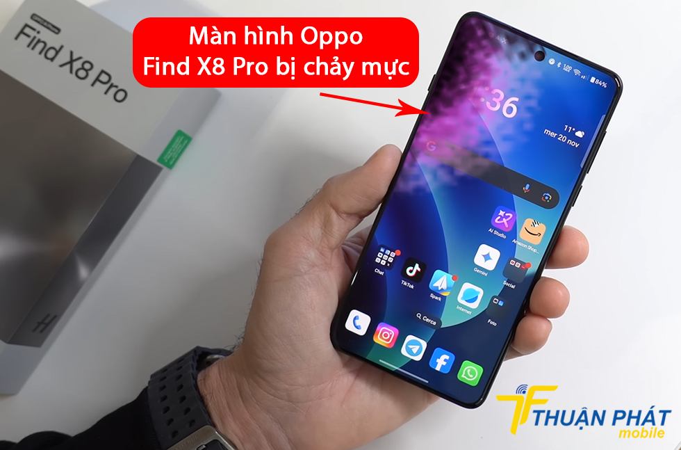 Màn hình Oppo Find X8 Pro bị chảy mực