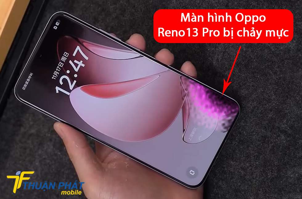 Màn hình Oppo Reno 13 Pro bị chảy mực