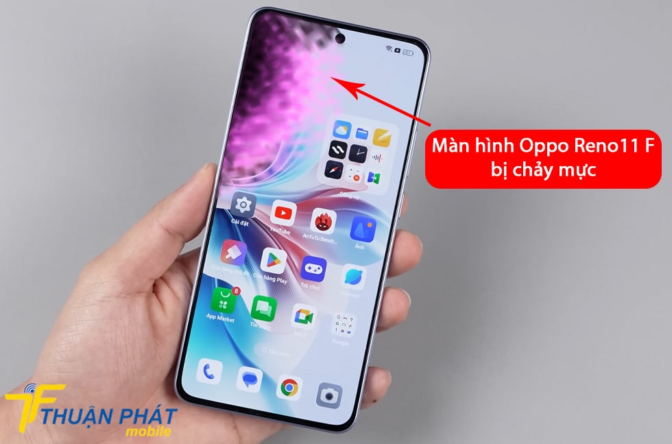 Màn hình Oppo Reno11 F bị chảy mực