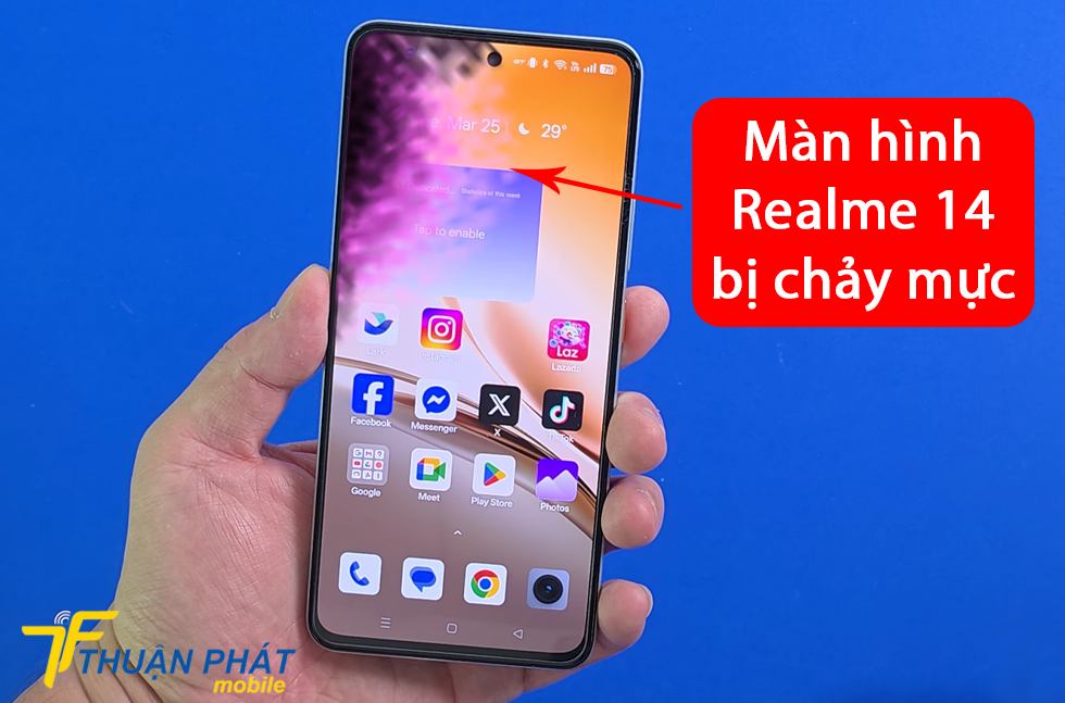 Màn hình Realme 14 bị chảy mực