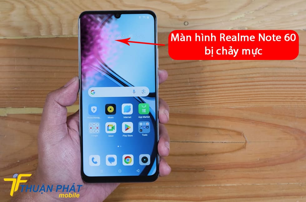 Màn hình Realme Note 60 bị chảy mực