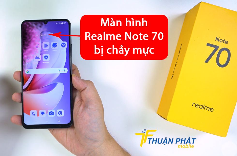 Màn hình Realme Note 70 bị chảy mực