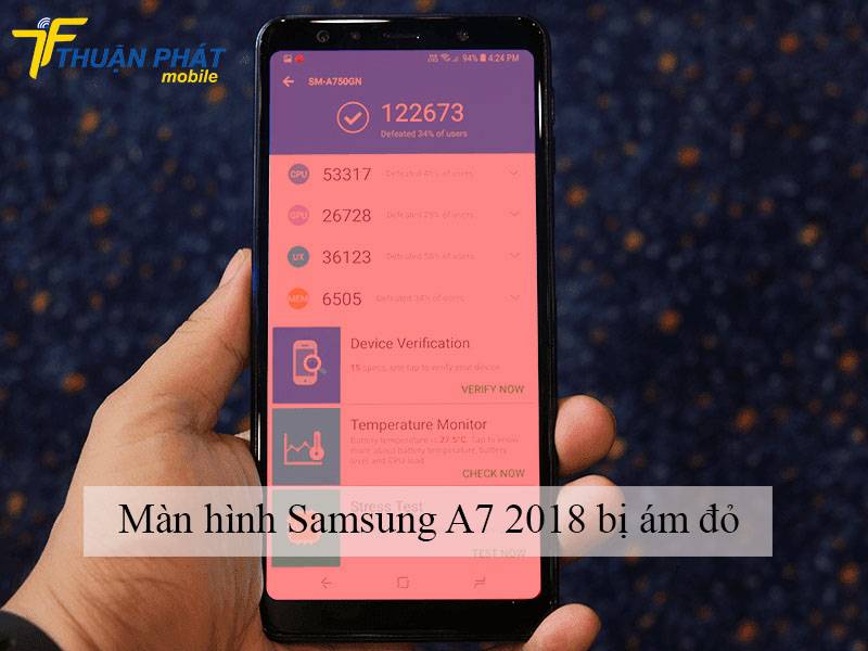 Màn hình Samsung A7 2018 bị ám đỏ
