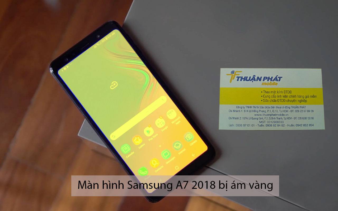 Màn hình Samsung A7 2018 bị ám vàng