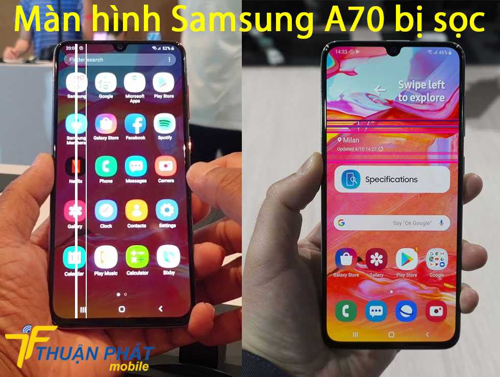 Màn hình Samsung A70 bị sọc