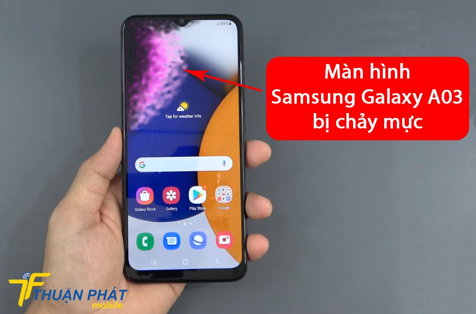 Màn hình Samsung Galaxy A03 bị chảy mực