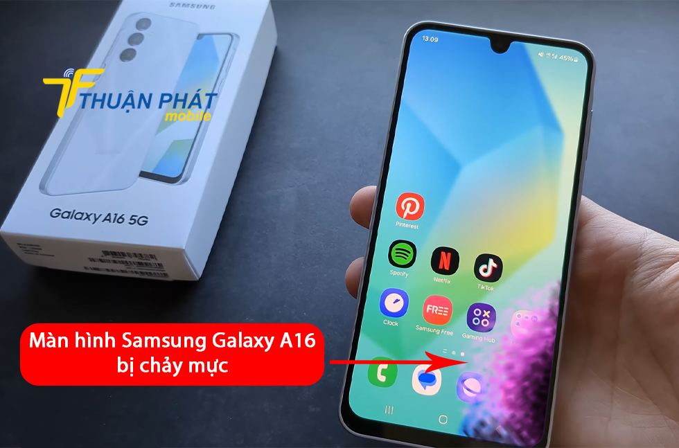 Màn hình Samsung Galaxy A16 bị chảy mực