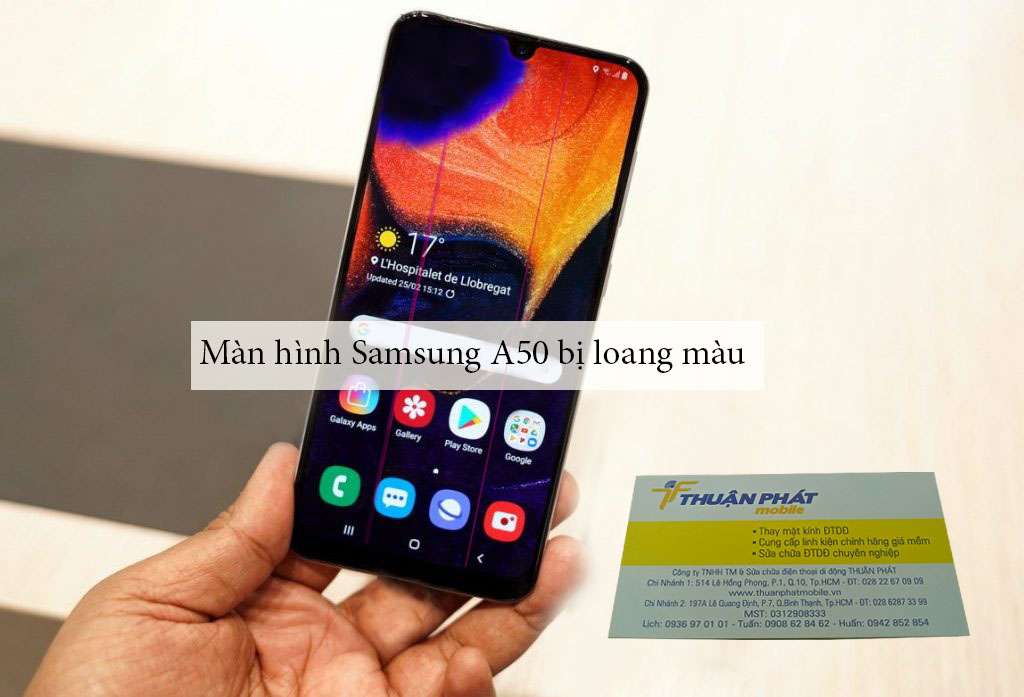 Màn hình Samsung A50 bị loang màu
