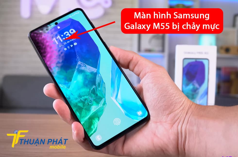 Màn hình Samsung Galaxy M55 bị chảy mực