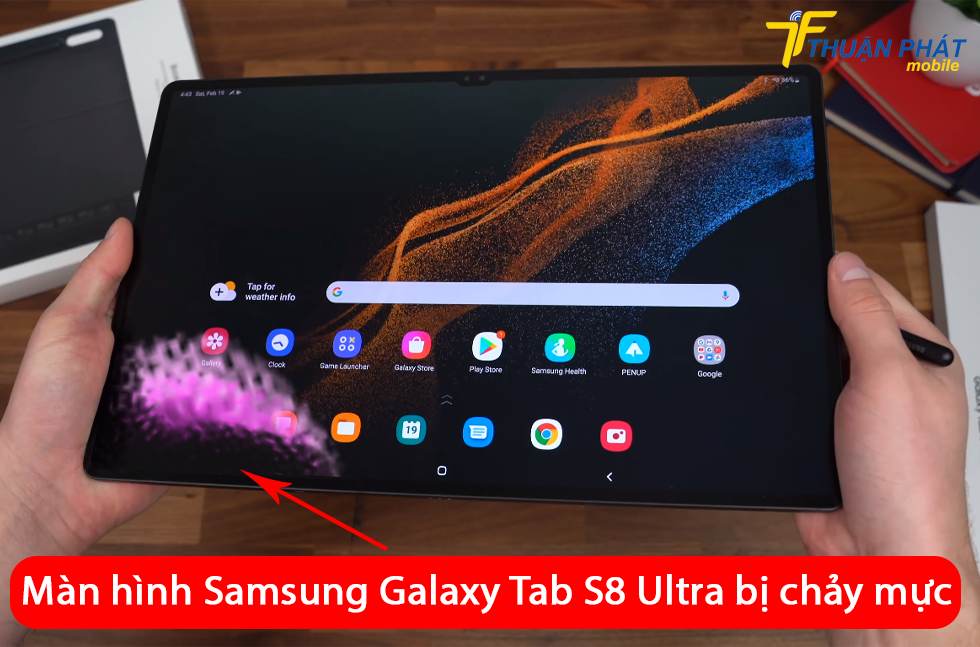 Màn hình Samsung Galaxy Tab S8 Ultra bị chảy mực