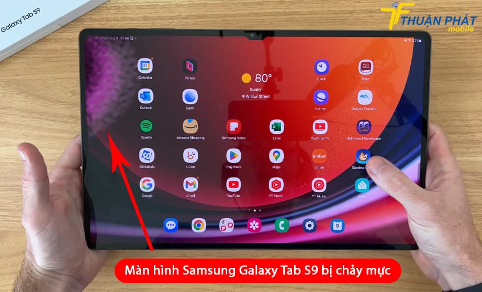 Màn hình Samsung Galaxy Tab S9 bị chảy mực