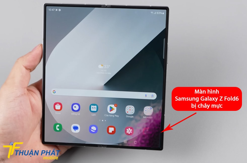 Màn hình Samsung Galaxy Z Fold6 bị chảy mực