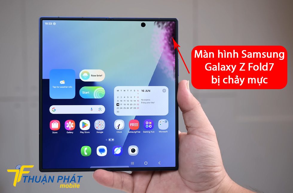 Màn hình Samsung Galaxy Z Fold7 bị chảy mực