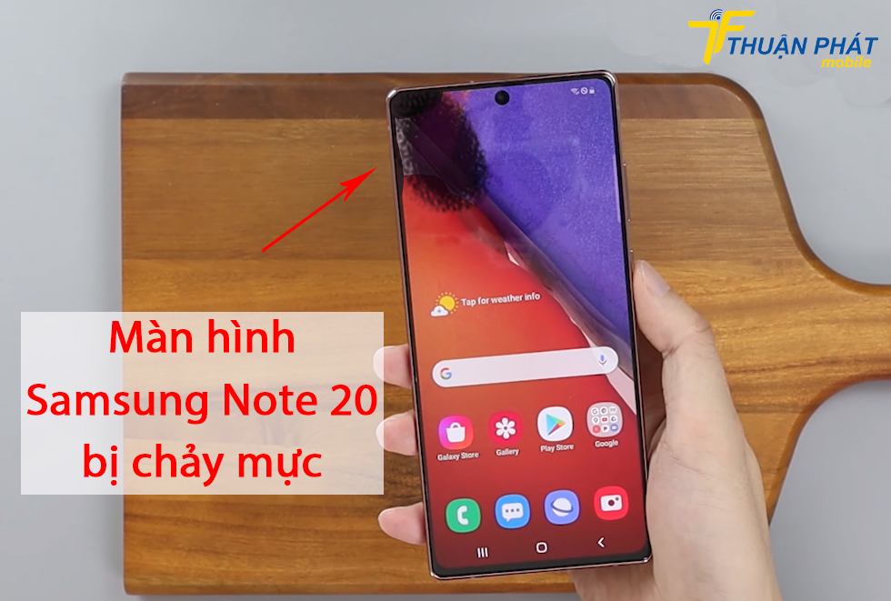 Màn hình Samsung Note 20 bị chảy mực