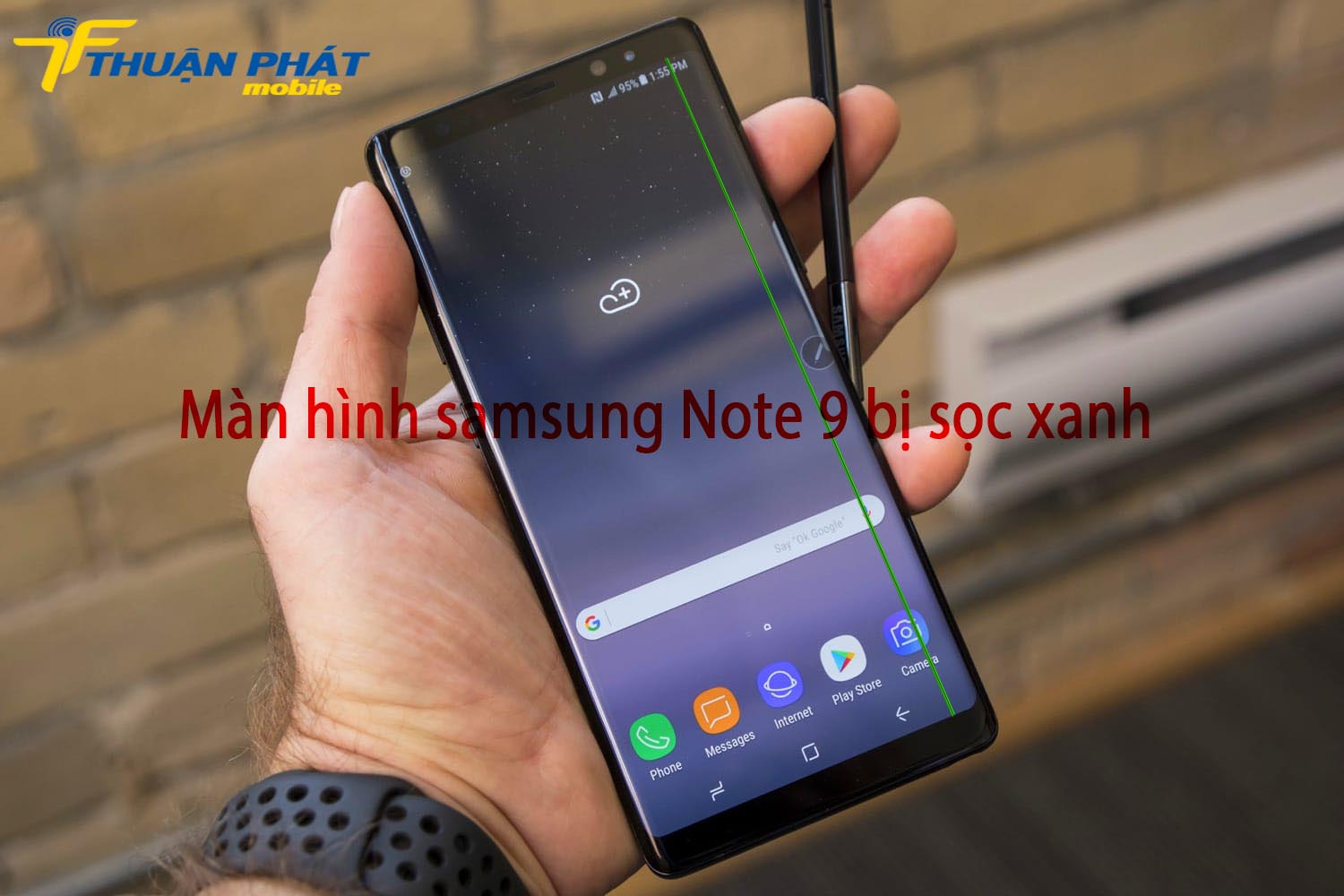 Màn hình Samsung Note 9 bị sọc xanh