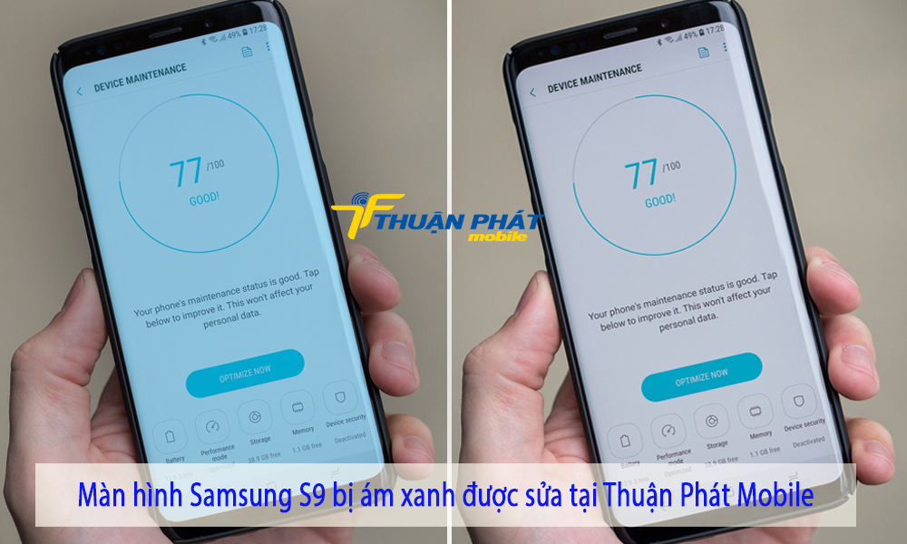Màn hình Samsung S9 bị ám xanh được sửa tại Thuận Phát Mobile